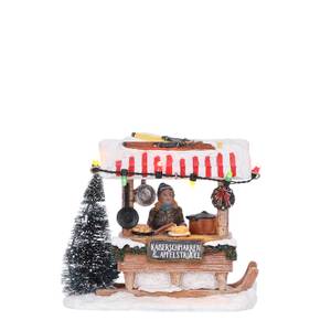 Weihnachtsdorf-Miniatur Marktstand Weiß - Stein - 7 x 10 x 12 cm