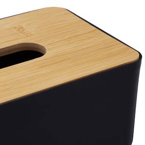 Boîte à mouchoirs couvercle en lot de 4 Noir - Marron - Bambou - Matière plastique - 23 x 10 x 13 cm