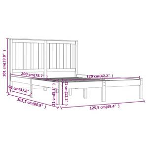 Bettgestell-K-2765 Braun - Breite: 126 cm