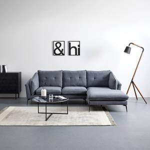 Ecksofa SANDRO Grau - Metall - Massivholz - Textil - 258 x 86 x 160 cm