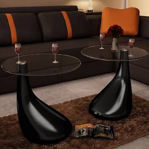 Couchtische 2er Set D127 Hochglanz Schwarz