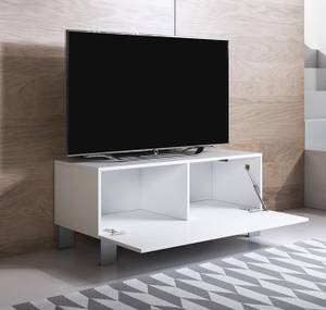 TV-Schrank Luke H1 mit Alu-füße Weiß - Höhe: 42 cm