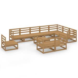 Garten-Lounge-Set (11-teilig) 3009836-1 Braun - Massivholz - Holzart/Dekor - 70 x 30 x 70 cm