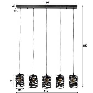 Pendelleuchte Spiral 5L Grau - Metall - 16 x 150 x 117 cm