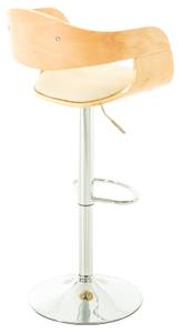 Tabouret de bar Kingston Lot de 2 Imitation hêtre - Blanc crème