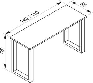 Schreibtisch Lona Grau - Silber - Breite: 110 cm