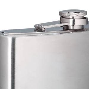 Flachmann XXL 1,8l aus Edelstahl Silber - Tiefe: 5 cm