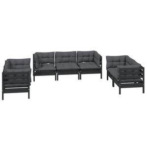 Garten-Lounge-Set Schwarz