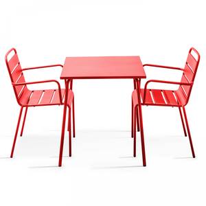 Gartentisch-Set und 2 Stühle Palavas Rot