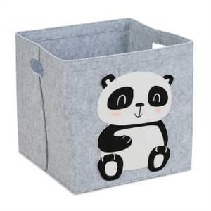 Panier rangement en feutre motif animal Noir - Gris - Blanc - Textile - 34 x 33 x 32 cm