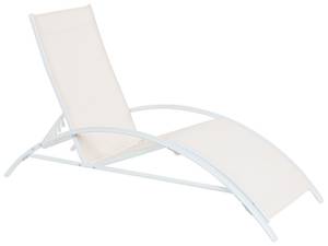 Chaise longue GAETA Beige - Blanc - Métal - 60 x 93 x 170 cm