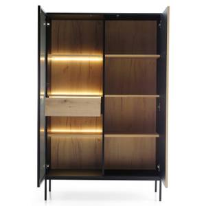 Vitrine TOSENA Schwarz - Holzwerkstoff - 104 x 146 x 39 cm