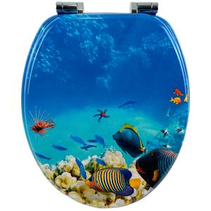 Premuim Abattant WC - Récif de corail Beige - Bleu - Orange - Mauve - Bois manufacturé - 38 x 5 x 44 cm