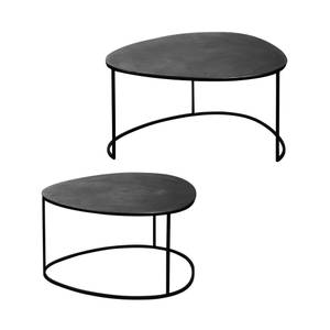 Set de 2 tables gigognes Œuf métal Noir - Métal - 62 x 45 x 85 cm