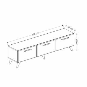 Meuble TV Brønderslev à 3 portes Anthracite