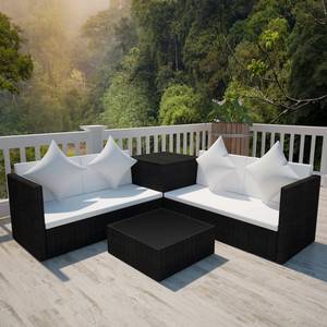 Gartenmöbel-Set Schwarz - Polyrattan - 56 x 30 x 56 cm