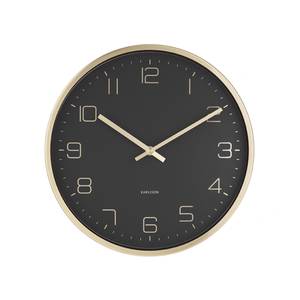 Horloge murale Gold Elegance Noir - Métal - 30 x 30 x 4 cm