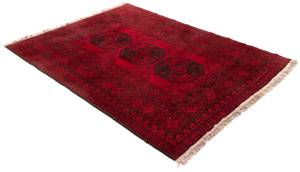 Teppich Afghan XVIII Rot - Textil - 101 x 1 x 140 cm