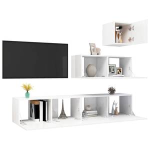 TV-Schrank 4er Set D749 Weiß - Holzwerkstoff - 30 x 30 x 31 cm