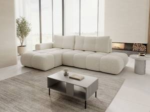 Ecksofa SILE L Beige - Armlehne beidseitig montierbar - Ecke davorstehend links - Ottomane davorstehend links