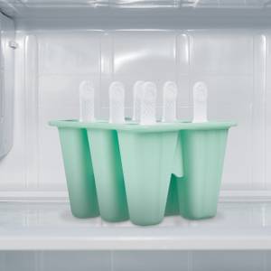 6 Eisformen aus Silikon Türkis - Weiß - Kunststoff - 14 x 13 x 13 cm
