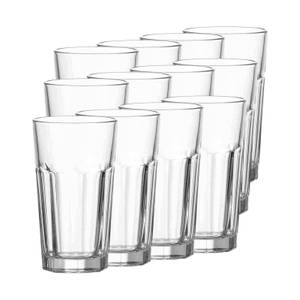 Longdrinkgläser Rock 12er Set Glas - 9 x 16 x 9 cm