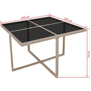 Gartenmöbel-Set Beige - Metall - Polyrattan - 109 x 74 x 109 cm
