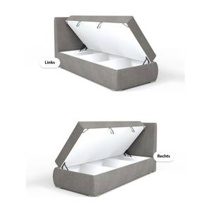 Boxspringbett Doppelbett Buffalo Mini Grau - Bettkasten links