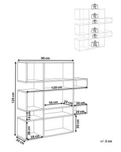 Bücherregal AMARILO Braun - Weiß - Holzwerkstoff - 90 x 120 x 30 cm