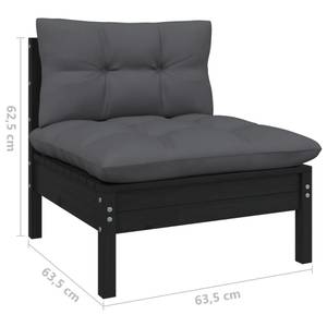 3-Sitzer-Gartensofa Schwarz