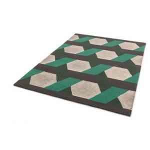 Tapis de salon tissé plat CAMPTON Vert - 160 x 230 cm