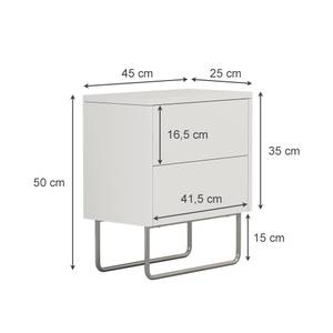 Nachtschrank Calvin Weiß - Holzwerkstoff - 45 x 50 x 25 cm