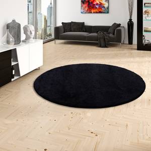 Hochflor Shaggy Teppich Palace Rund Schwarz - 200 x 200 cm