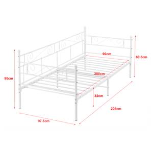 Metallbett Kerava mit Matratze Weiß