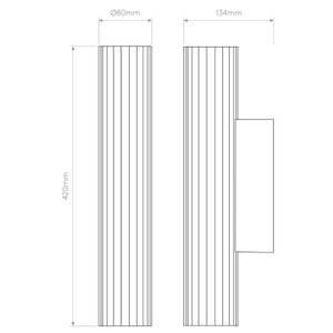 Bad- Wandleuchte  Deckenleuchte A-615563 Silber - Weiß - Höhe: 42 cm