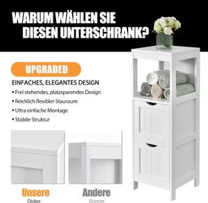 Badezimmerschrank HW66004 Weiß - Holzwerkstoff - 30 x 90 x 30 cm