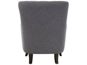 Fauteuil VIBORG Gris foncé - Gris - Chêne foncé