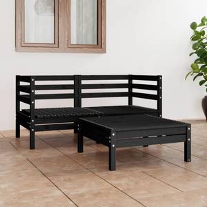 Garten-Lounge-Set Schwarz - Massivholz - Holzart/Dekor - 64 x 29 x 64 cm