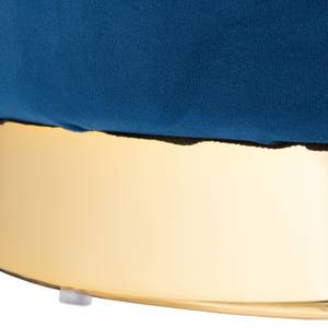 Samthocker mit Stauraum blau Blau - Gold - Papier - Kunststoff - Textil - 37 x 42 x 37 cm