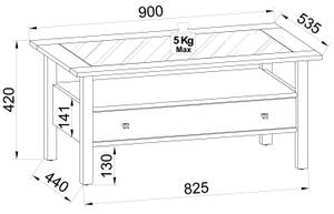 Beistelltisch Lingis Schwarz - Holzwerkstoff - 90 x 42 x 54 cm