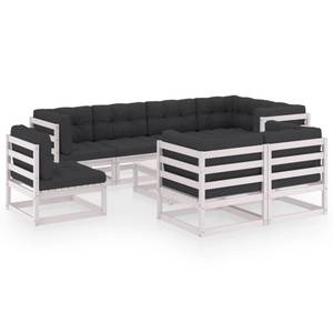 Garten-Lounge-Set (9-teilig) 3009806-2 Anthrazit - Weiß