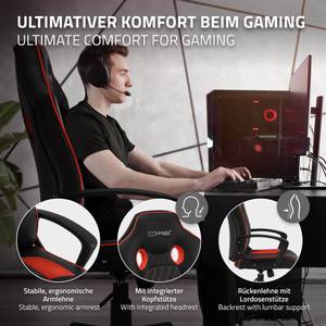 Gamingstuhl mit Wippfunktion Schwarz - Rot