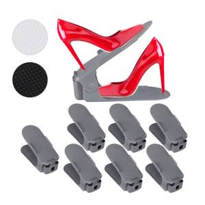 Schuhstapler 8er Set Grau - Kunststoff - 11 x 20 x 26 cm