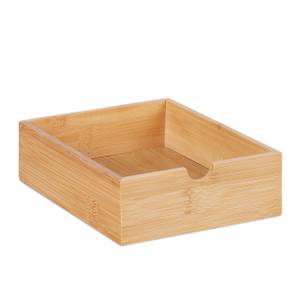 Boîte à 4 tiroirs en bambou et MDF Marron - Blanc - Bambou - Bois manufacturé - 33 x 14 x 21 cm