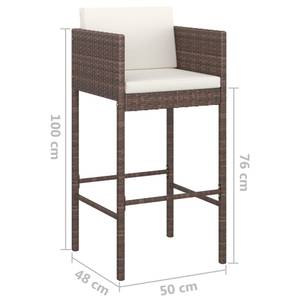 Garten-Bar-Set (3-teilig) 3012236-1 Braun - 70 x 70 cm - Anzahl Teile im Set: 3