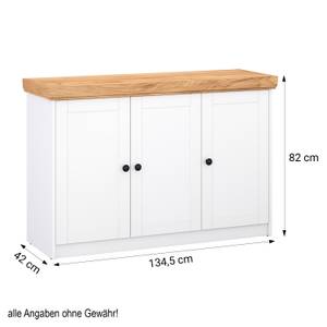 Sideboard 2229 Weiß - Holzwerkstoff - 134 x 82 x 41 cm