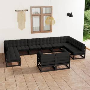 Garten-Lounge-Set (12-teilig) 3009767-2 Anthrazit - Schwarz