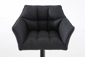 Tabouret de bar Damaso Gris lava - Noir