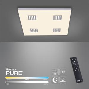 LED Deckenleuchte PURE NEO Grau - Metall - 62 x 7 x 62 cm