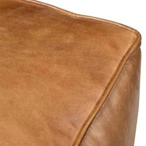 Pouf Arrah Marron - Cuir véritable - 40 x 42 x 40 cm